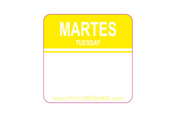 Etiquetas adhesivas Día de la semana_Martes